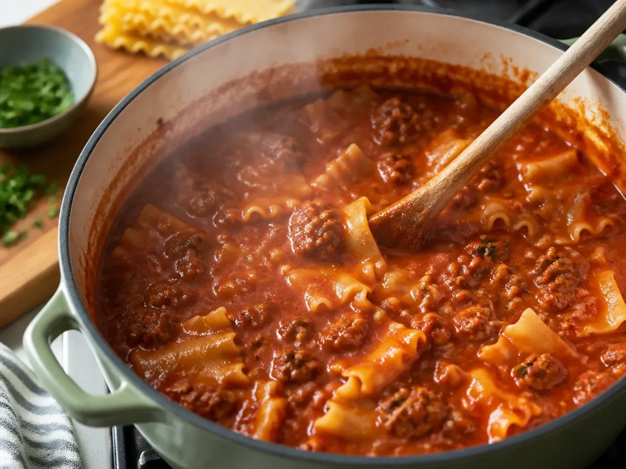creamy lasagna soup recipe step 4