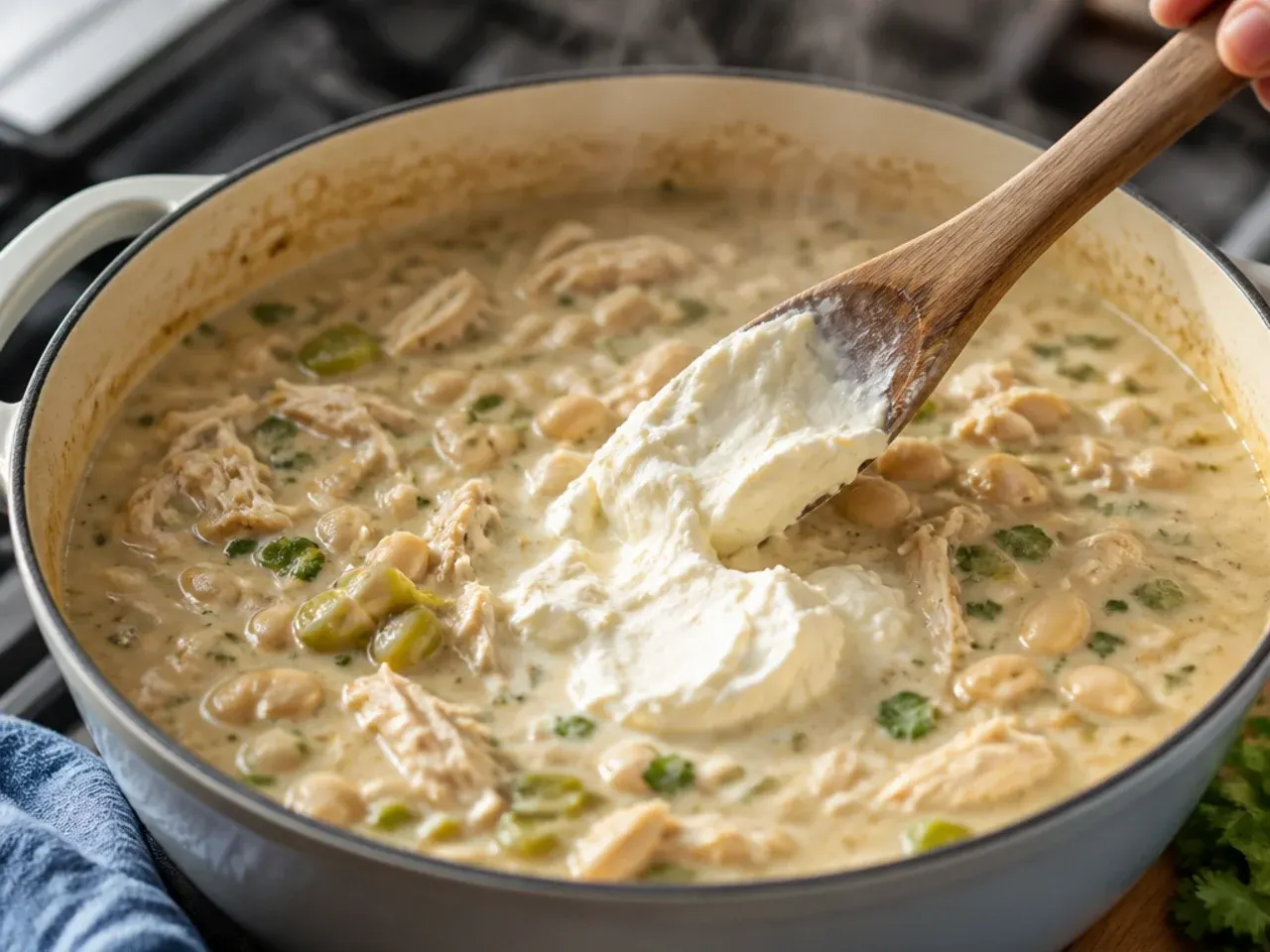 creamy white chicken chili recipe step 6