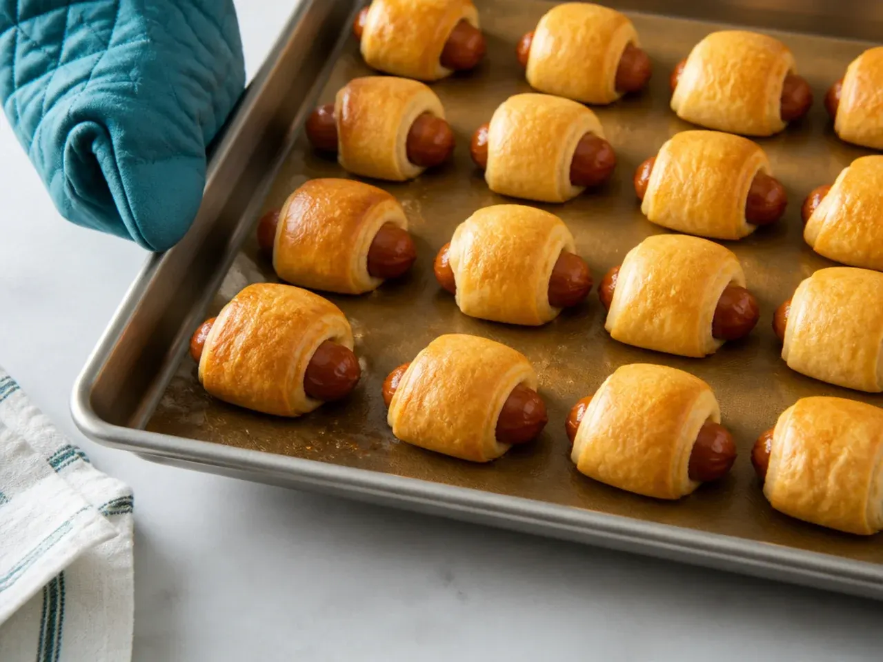crescent pigs in a blanket — step 6: bake until golden
