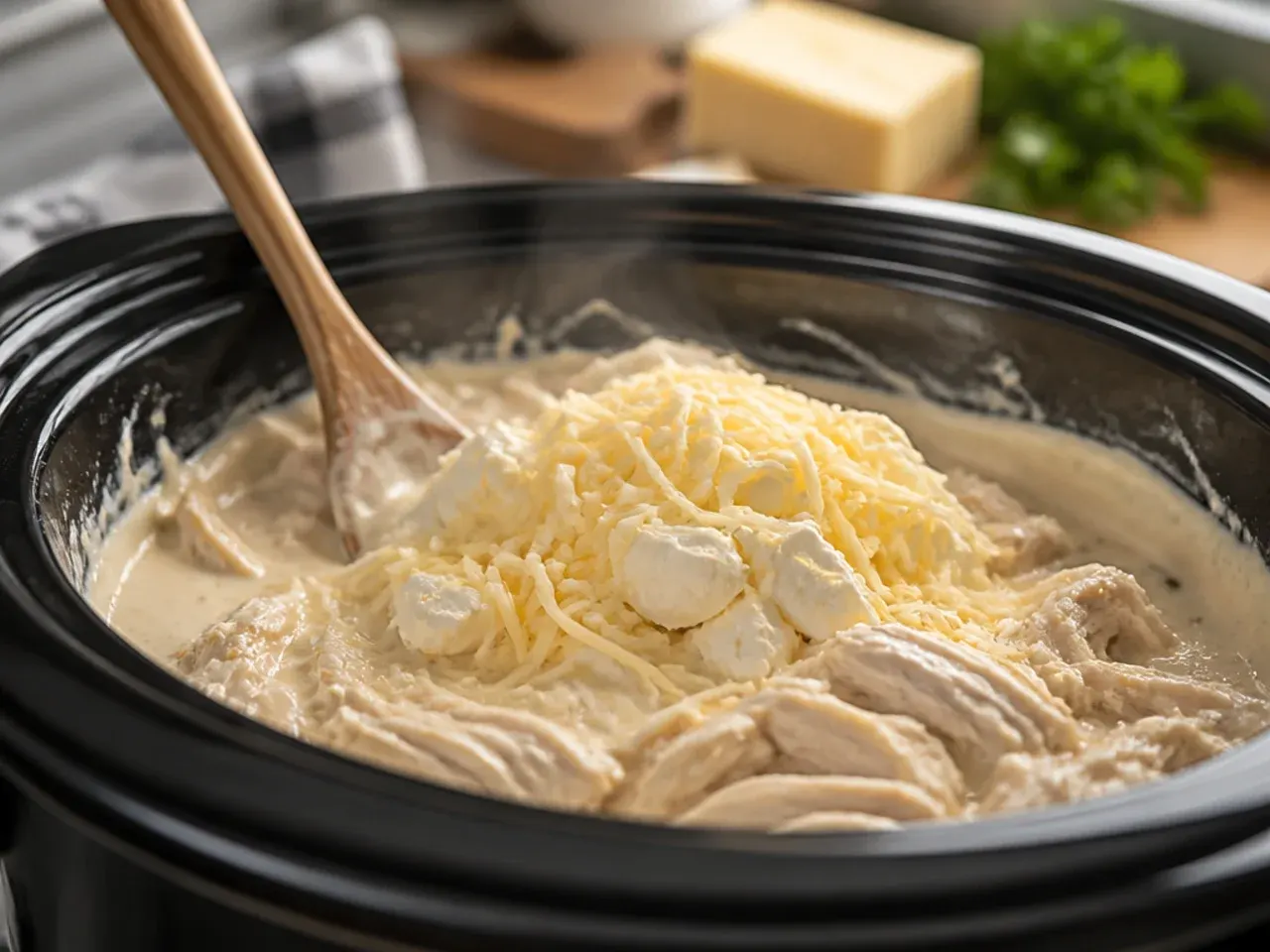 crockpot chicken alfredo recipe step 5