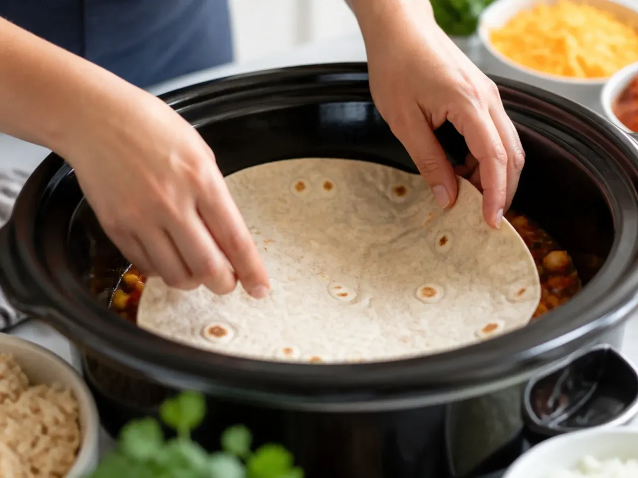 crockpot chicken enchilada casserole recipe step 3