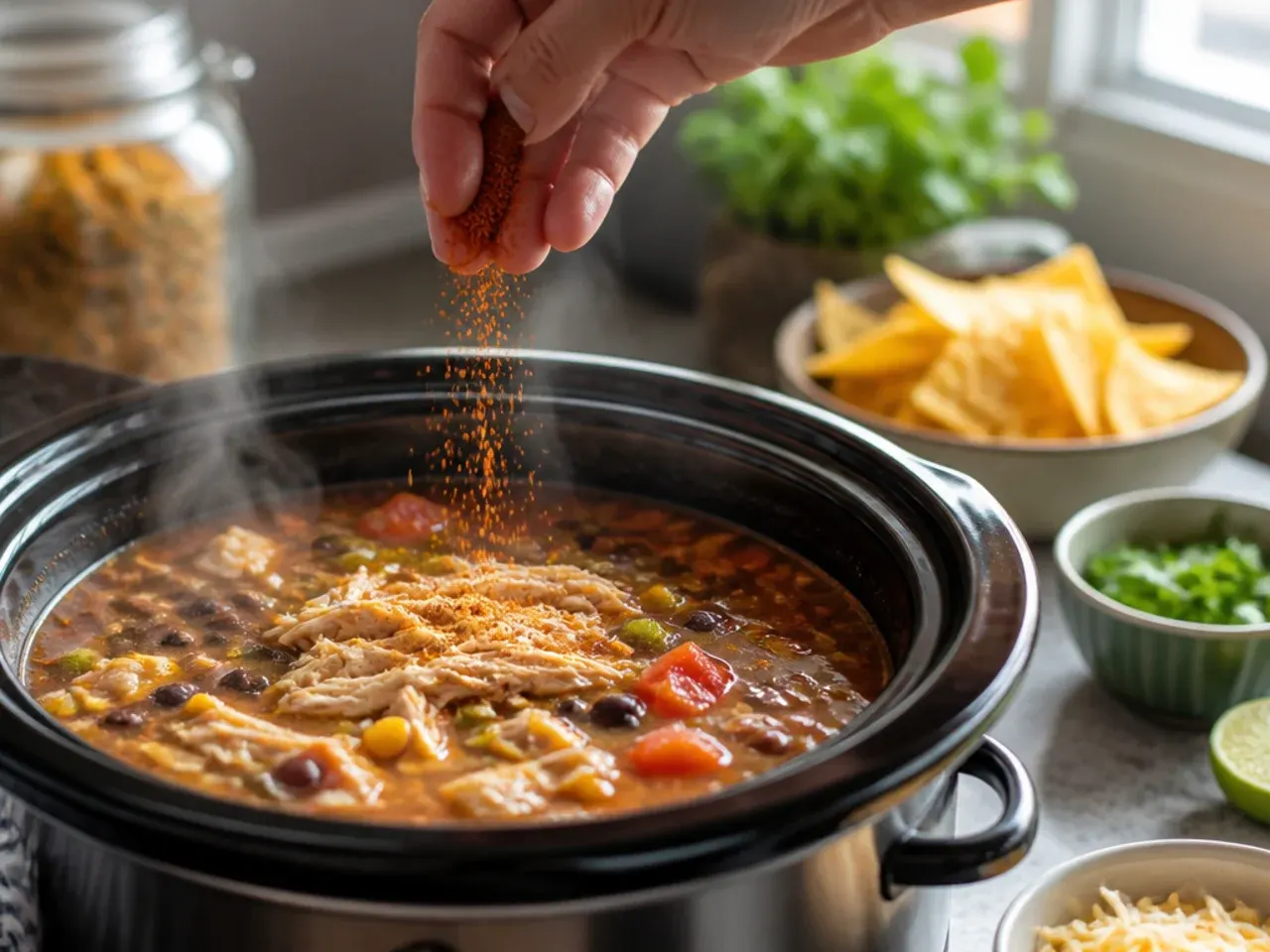 crockpot chicken tortilla soup recipe step 2