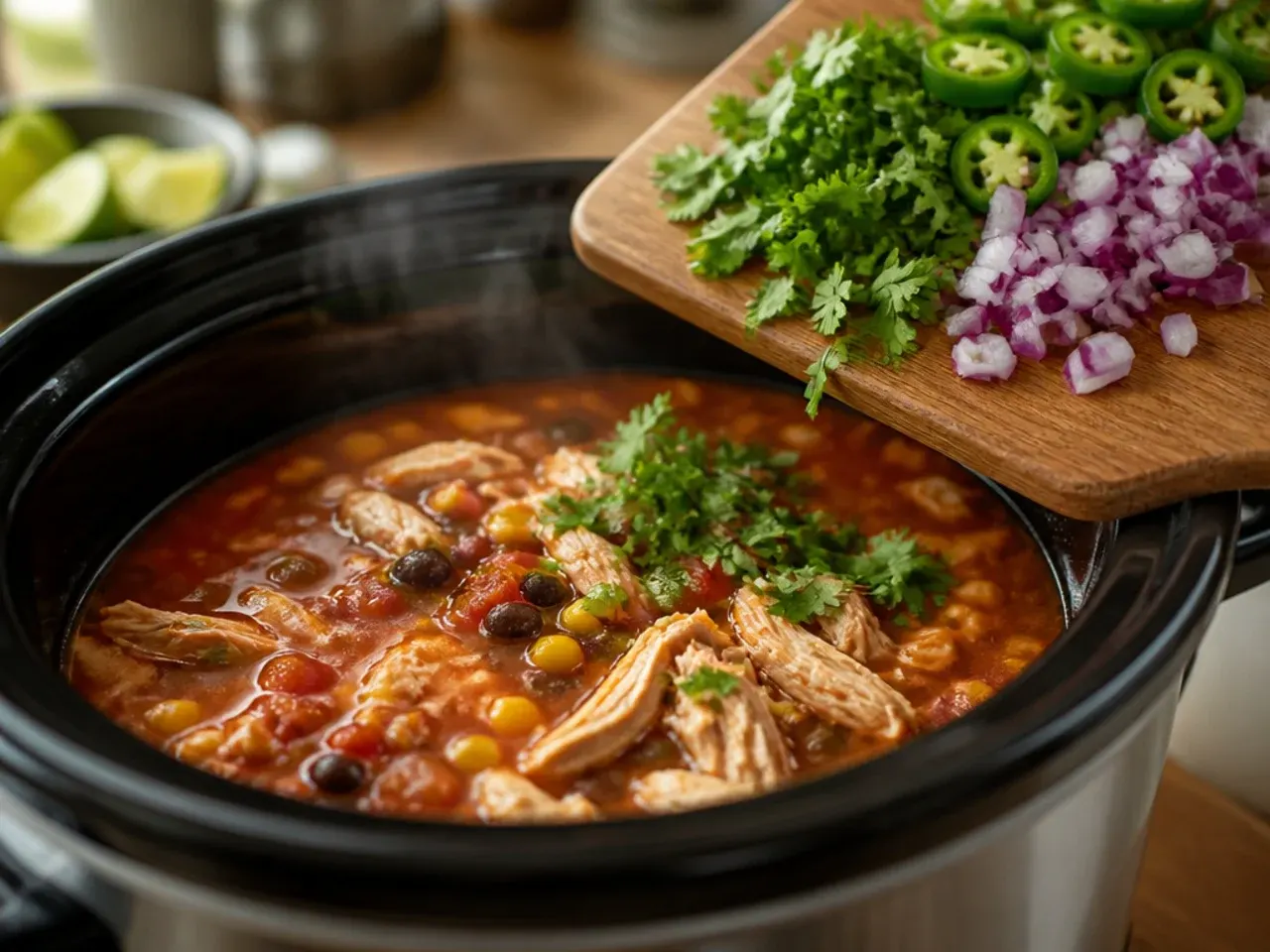 crockpot chicken tortilla soup recipe step 3