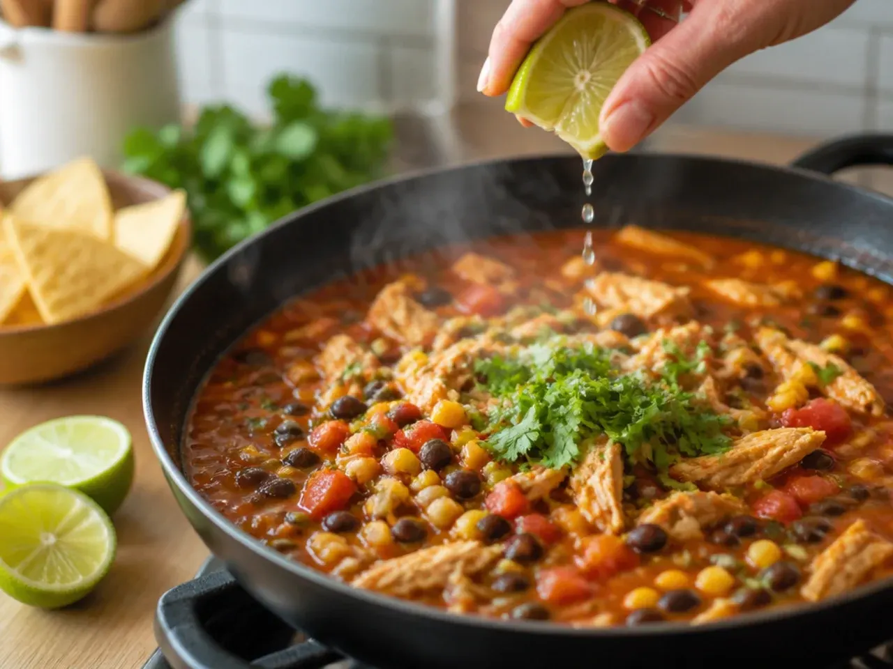 crockpot chicken tortilla soup recipe step 6