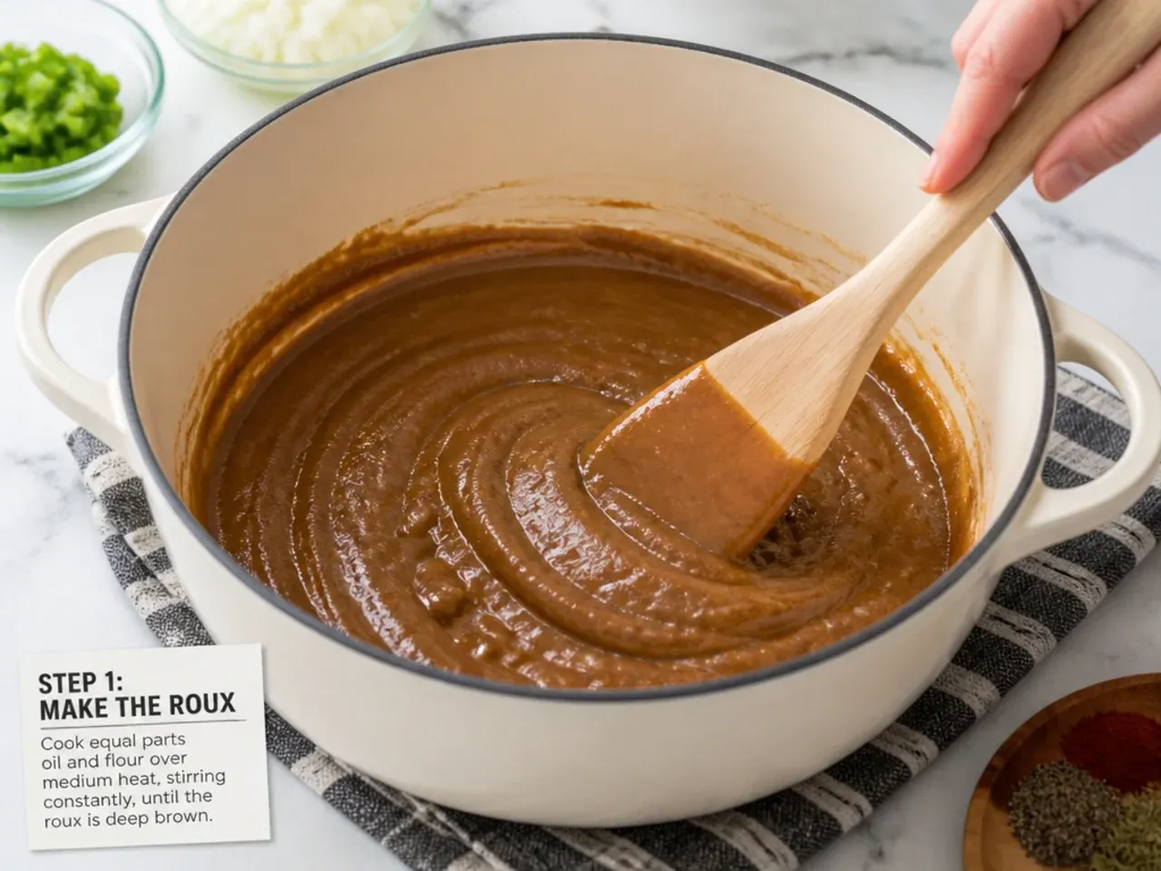 crockpot gumbo recipe — step 1: make the roux