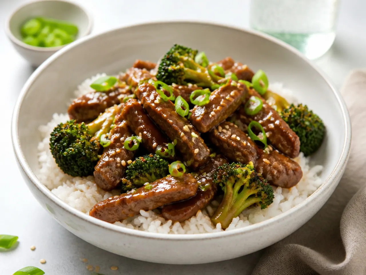 Creative crockpot Mongolian beef and broccoli one-pot over rice