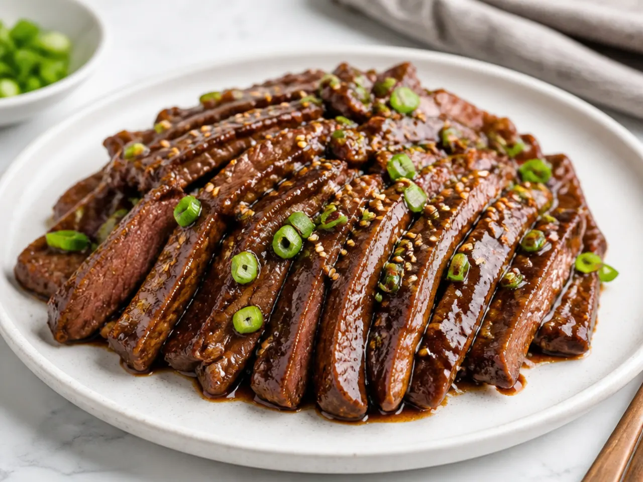 Pro tips for tender crockpot Mongolian beef sliced against the grain