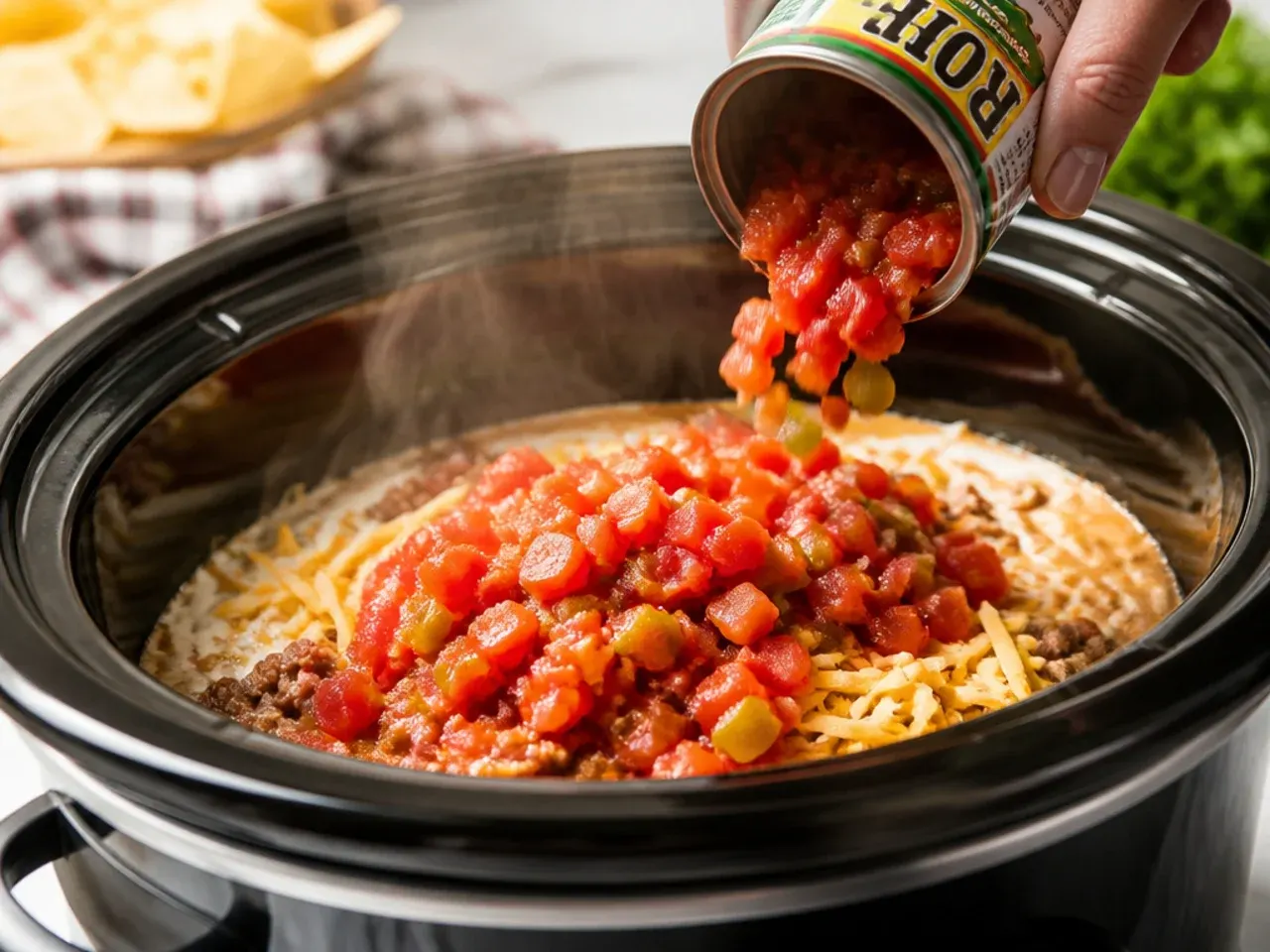 crockpot rotel dip recipe step 4