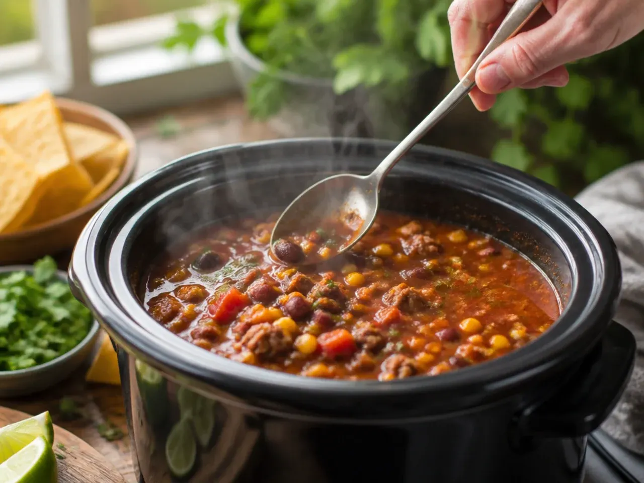 crockpot taco soup recipe step 6