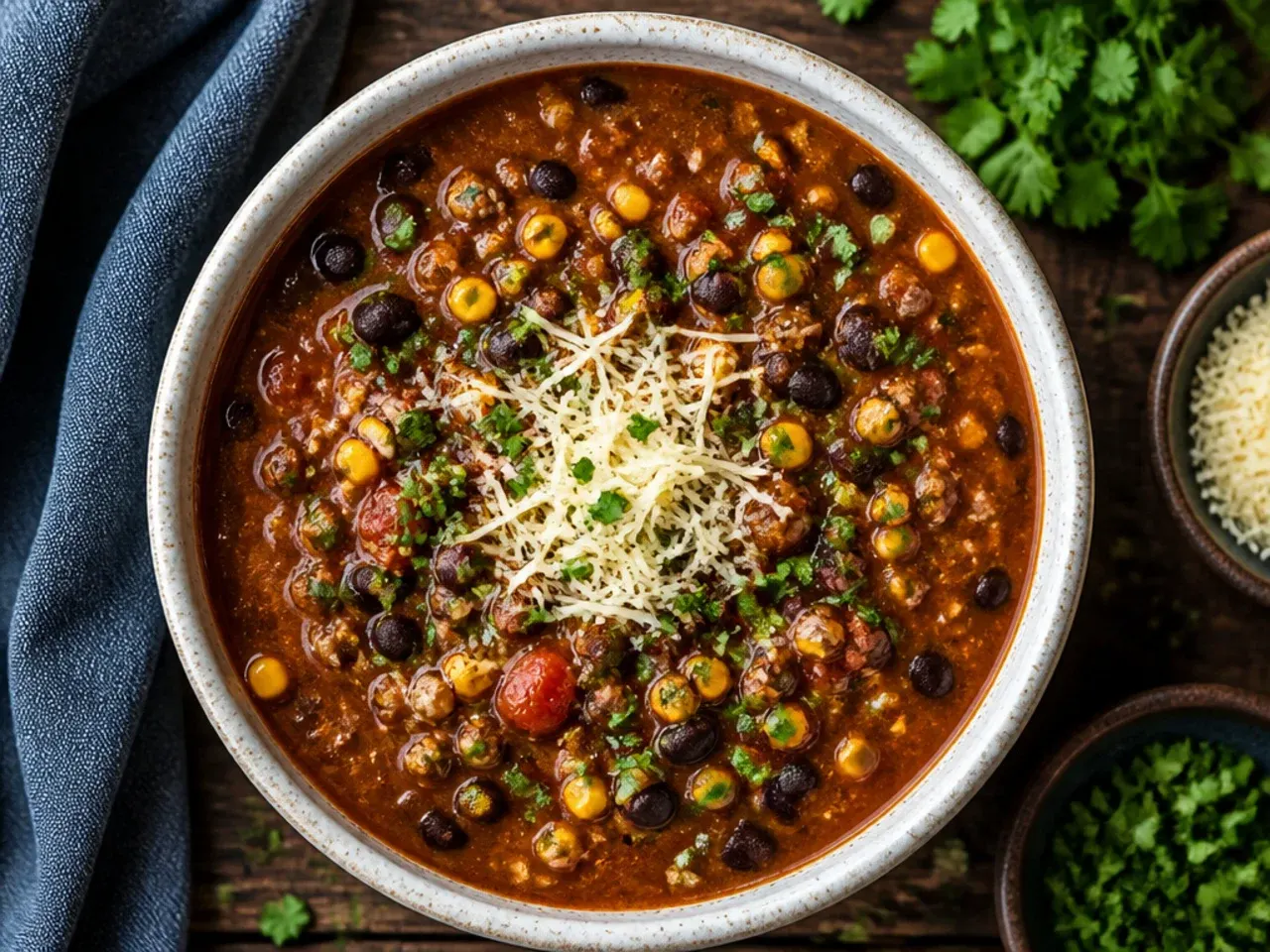 Budget-friendly crockpot taco soup made from pantry staples