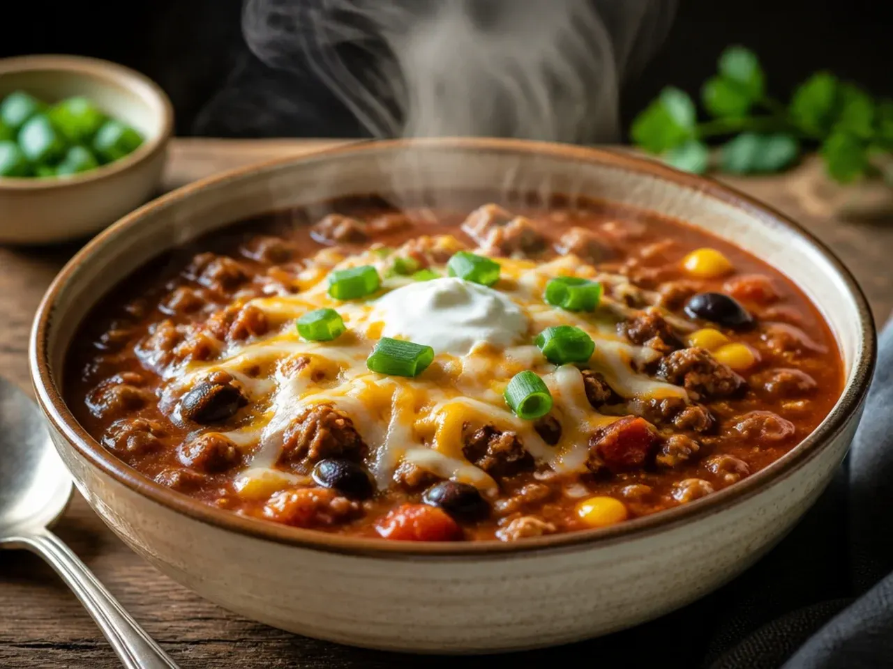 Large family-size batch of crockpot taco soup in a big slow cooker