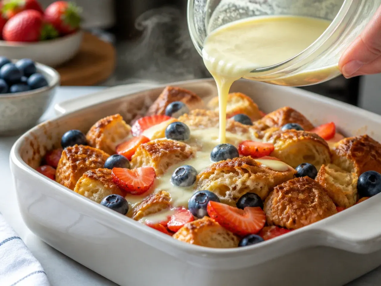 croissant french toast casserole recipe step 5