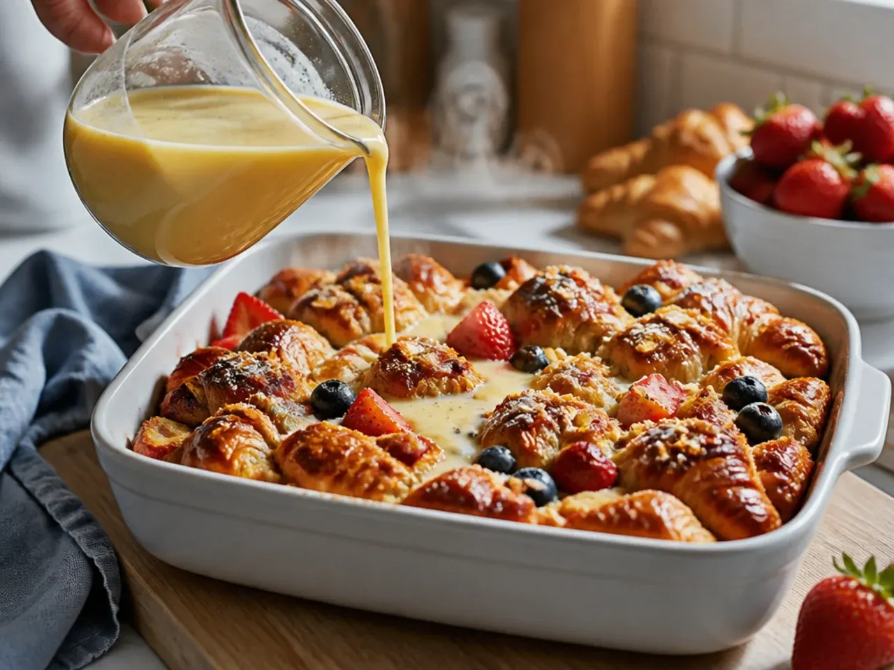 croissant french toast casserole recipe step 7
