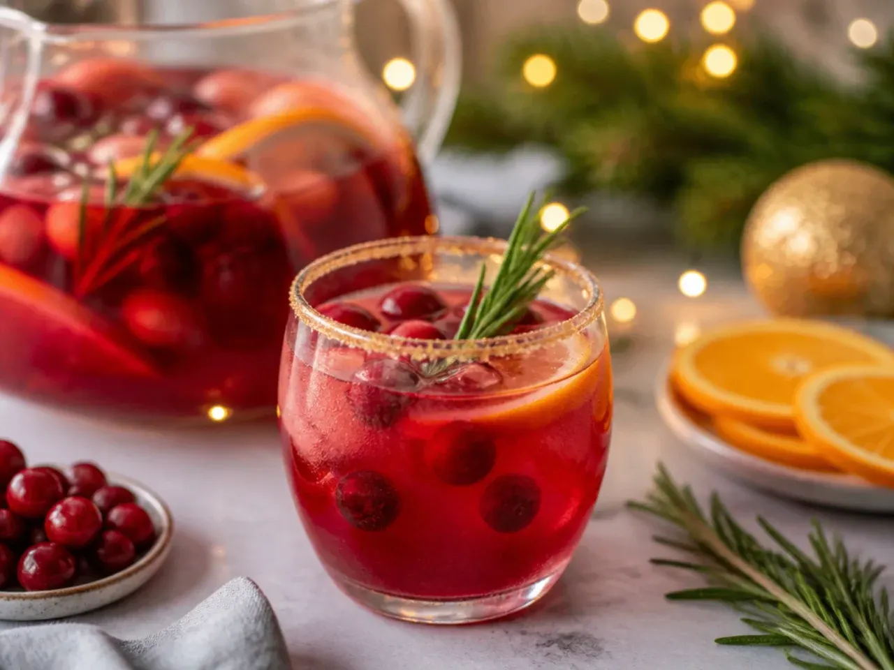 Jars of homemade christmas syrups lined up ready for batch-making festive drinks