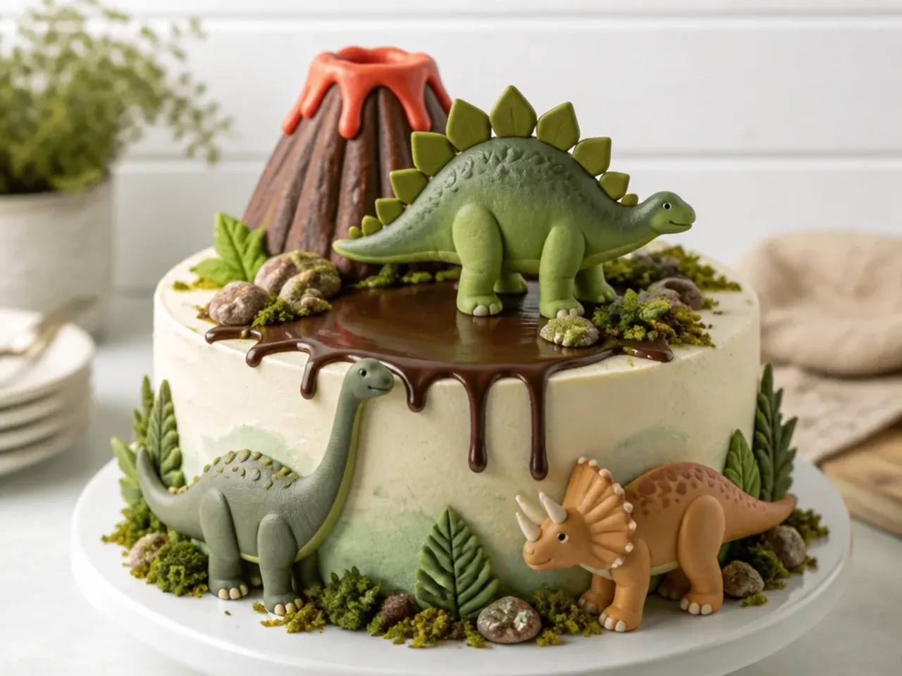 Tips to make dinosaur cake for boys easier with make-ahead decorations