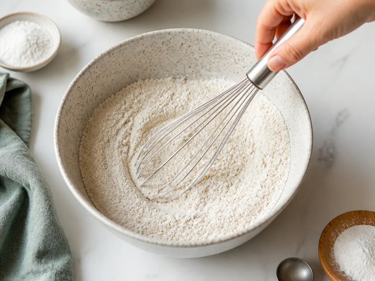 dinosaur cake topper — step 2: whisk the dry ingredients