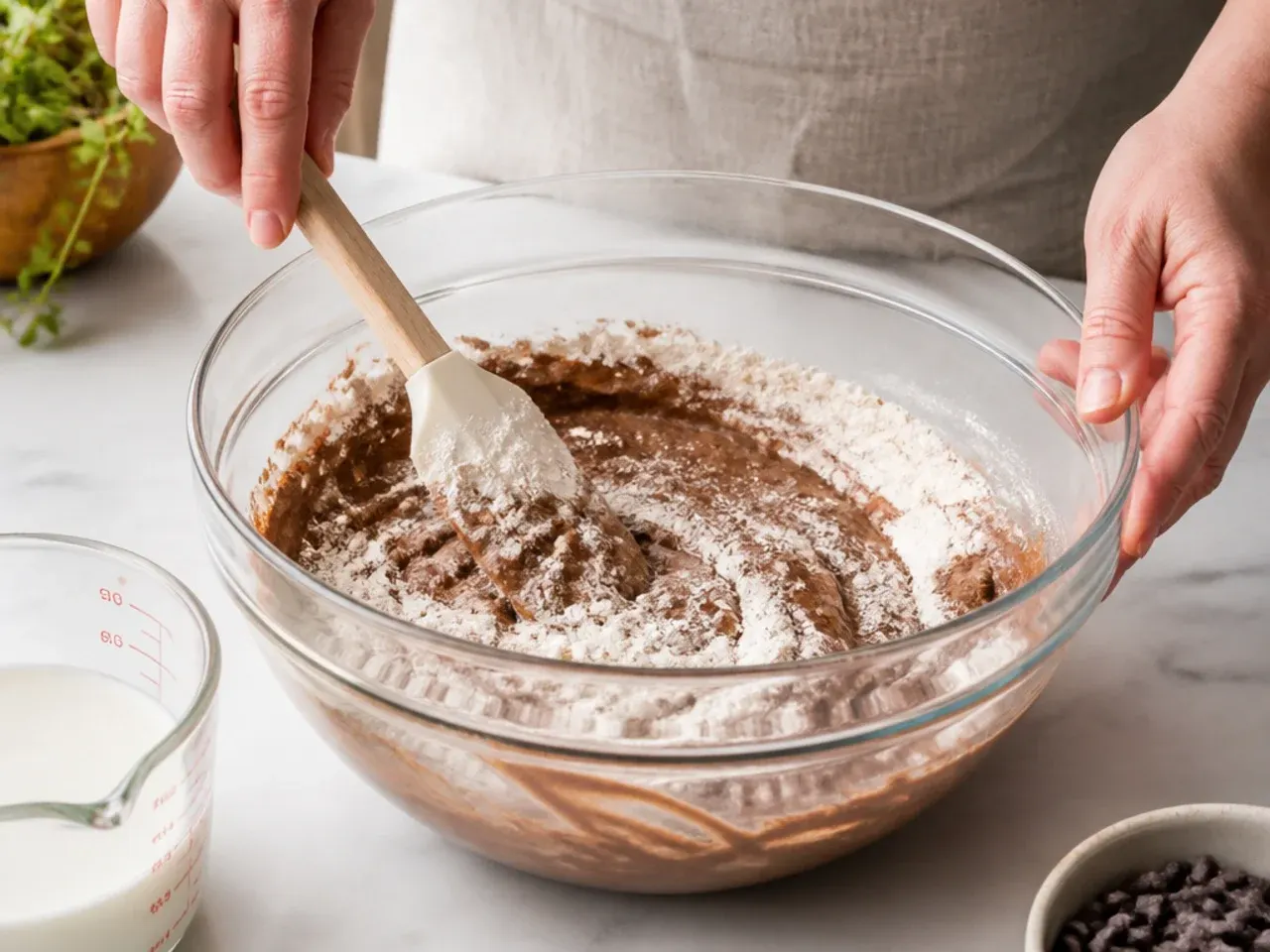 dinosaur cake vs store bought — step 4: fold in dry ingredients and milk