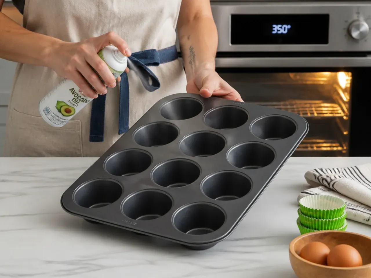 dinosaur cupcakes — step 1: prep the pans and oven