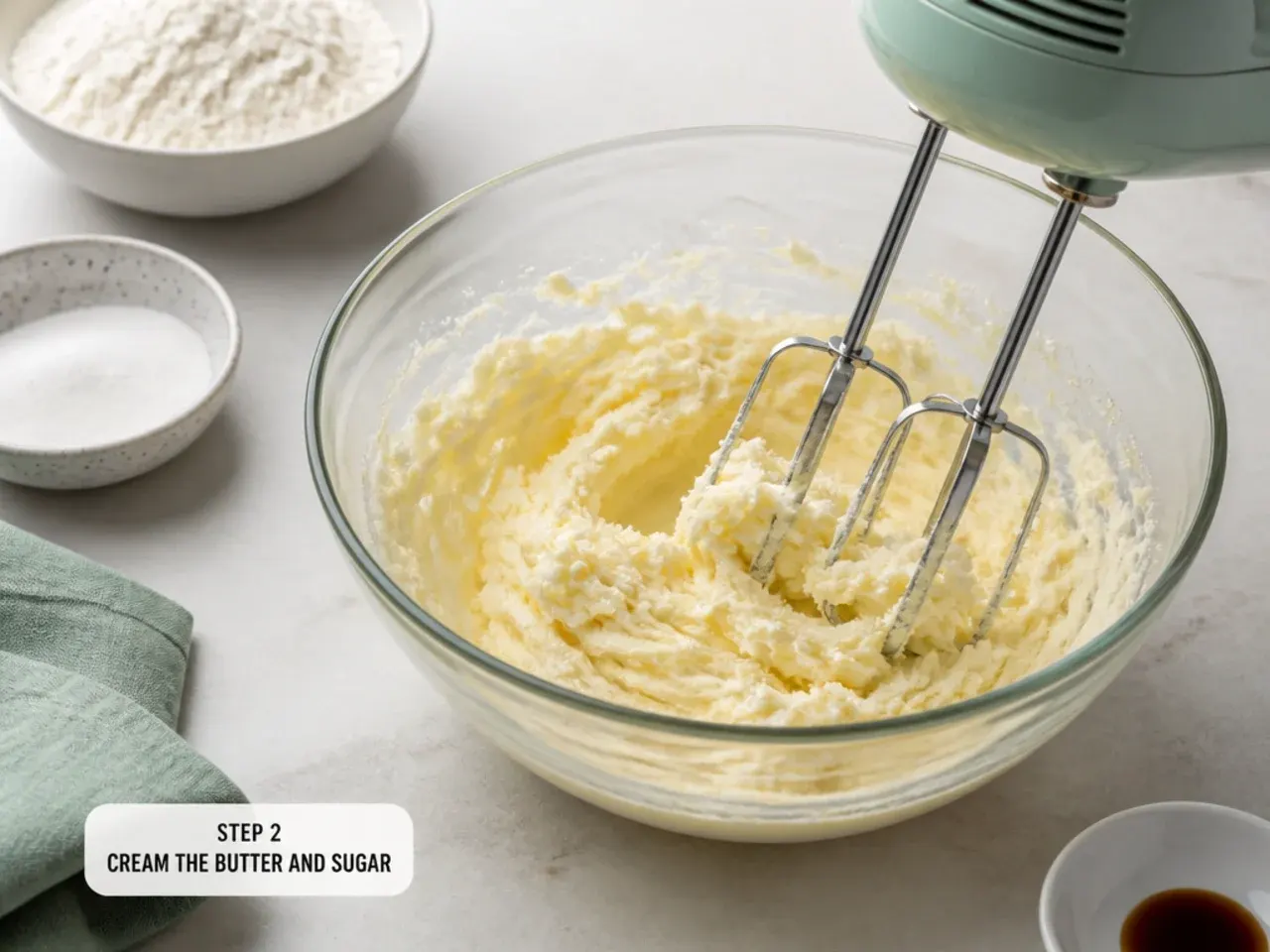 dinosaur cupcakes — step 2: cream the butter and sugar