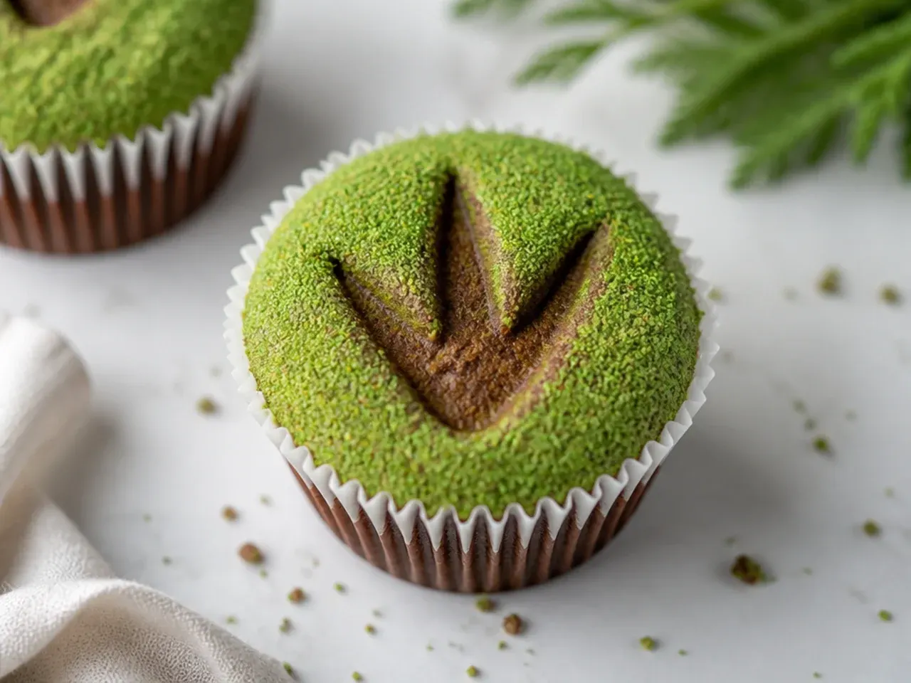 Creative dinosaur footprint cupcakes with three-toed track impressions
