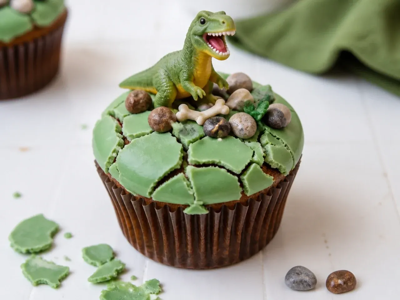 Common dinosaur cupcake decorating mistakes with seized candy melts and cracked tops