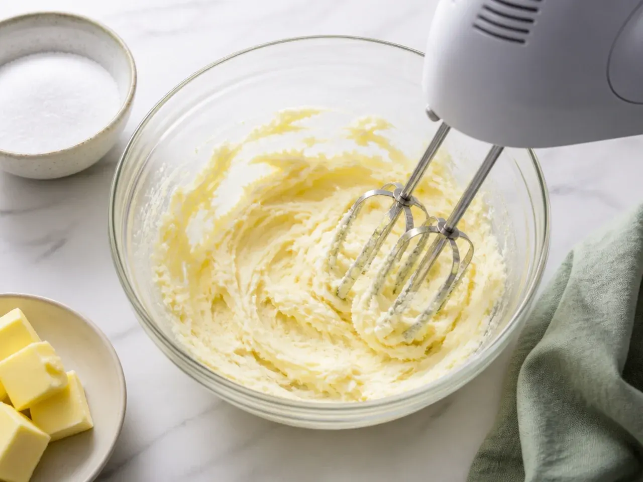 dinosaur smash cake — step 3: cream butter and sugar