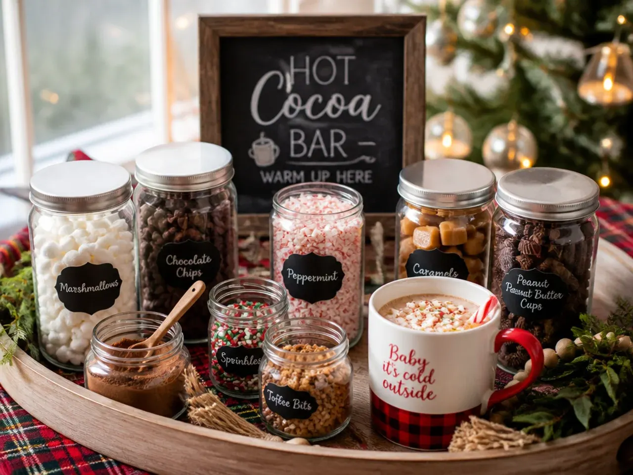 Pre-portioned hot cocoa mix bags ready for batch serving