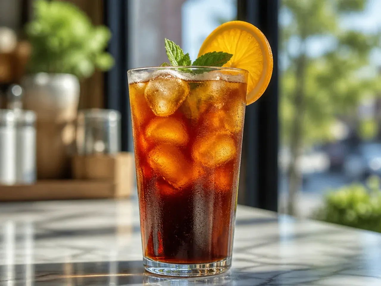 Cold brew coffee concentrate steeping in a large glass jar in the fridge