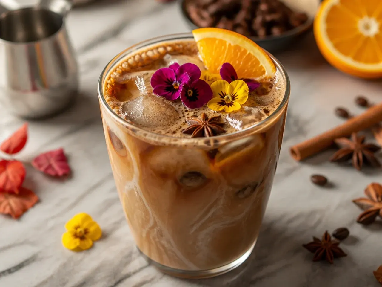 Small strong iced espresso drink with a bold dark colour and minimal milk
