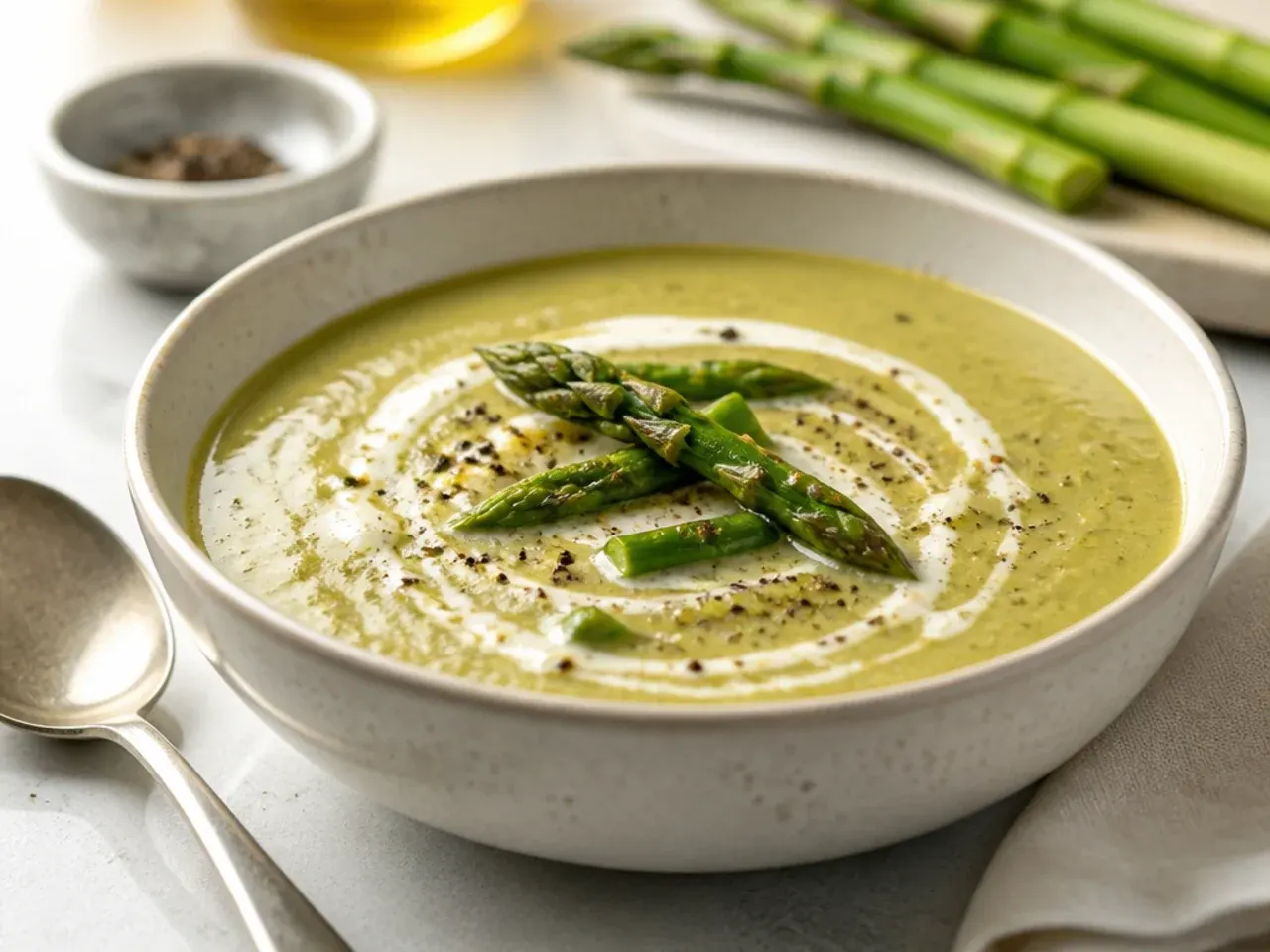 Hands snapping the woody end off a fresh asparagus spear