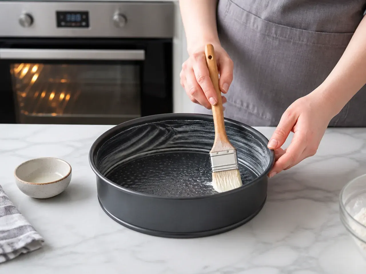 easy black cake — step 1: prep the pan and oven