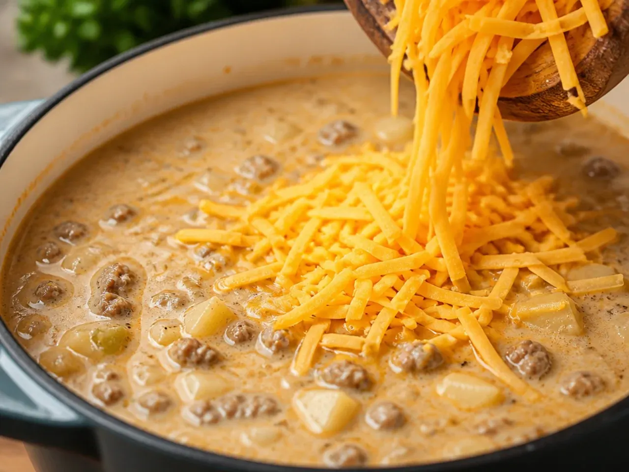 easy cheeseburger soup recipe step 6