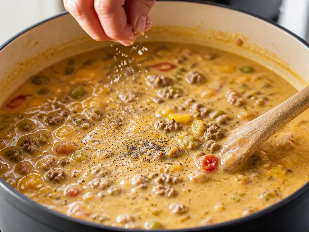 easy cheeseburger soup recipe step 7