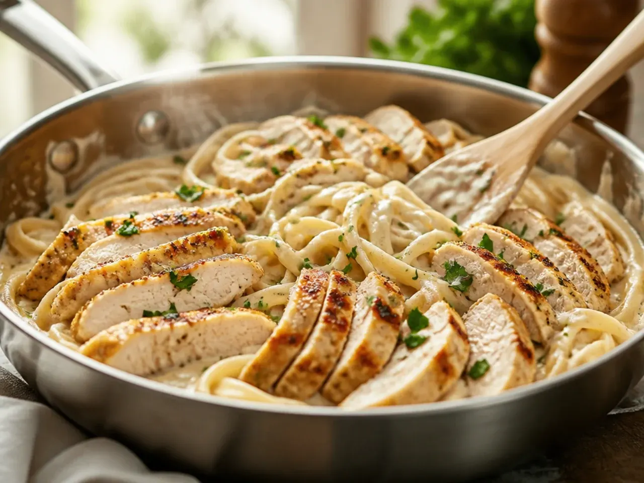easy chicken alfredo recipe recipe step 7