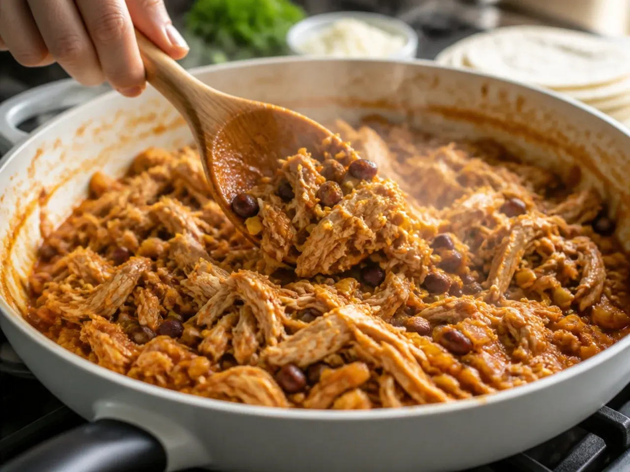 easy chicken enchilada casserole recipe step 2