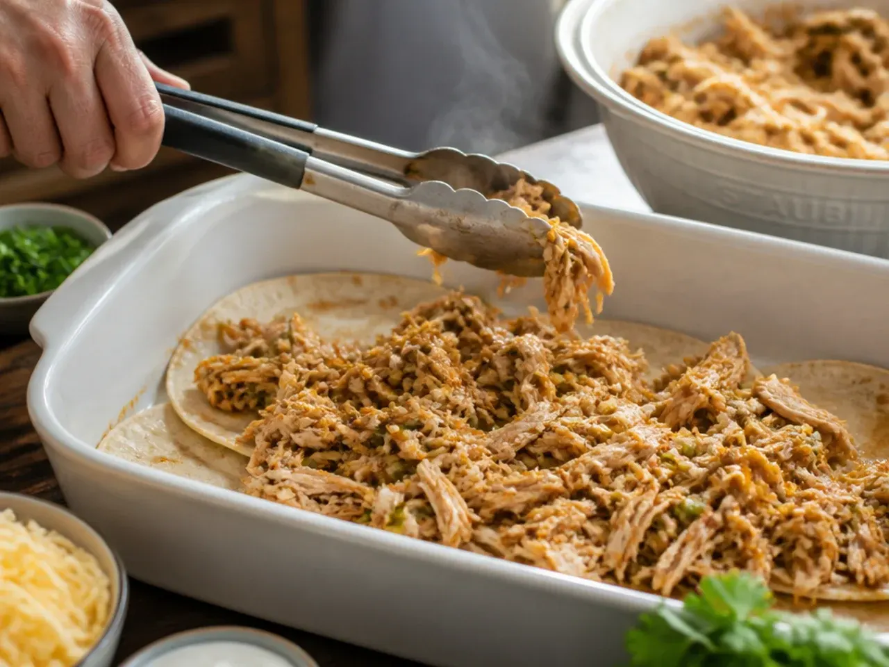 easy chicken enchilada casserole recipe step 4