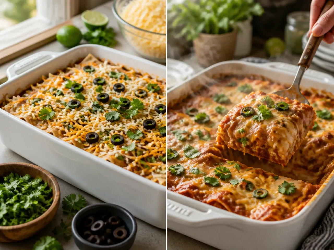 easy chicken enchilada casserole recipe step 6