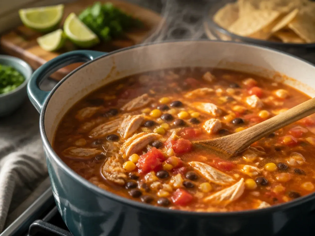 easy chicken tortilla soup recipe step 3