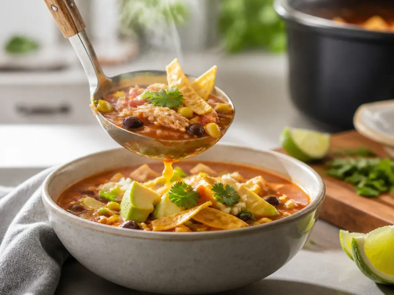 easy chicken tortilla soup recipe step 7