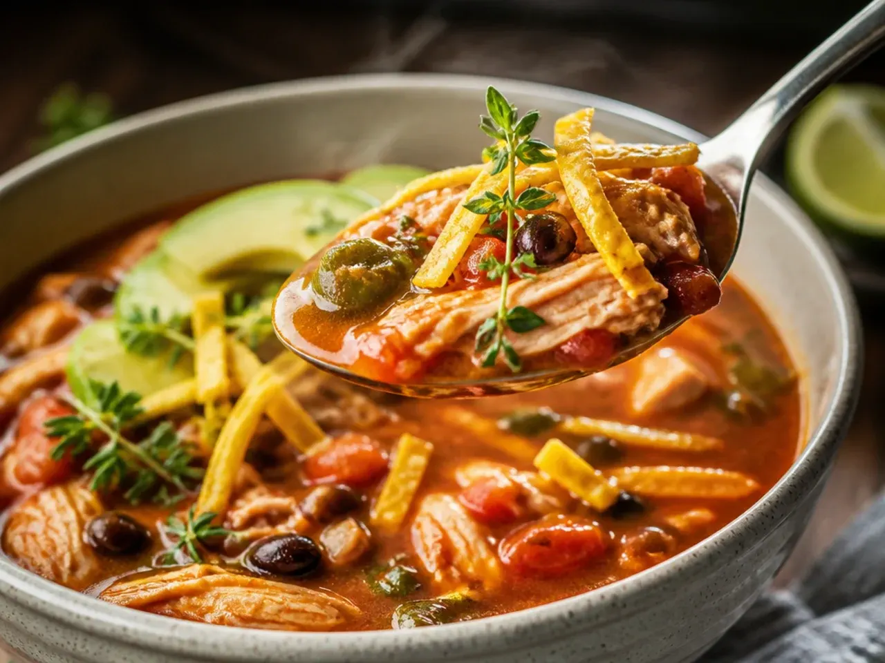 Charred poblano peppers and tomatoes for rustic chicken tortilla soup