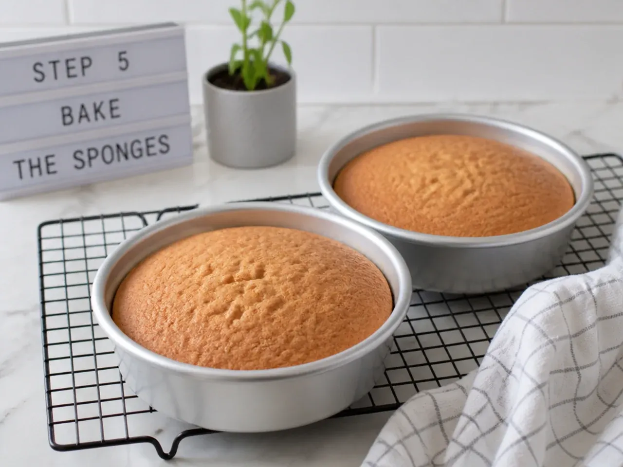 easy dinosaur cake — step 5: bake the sponges