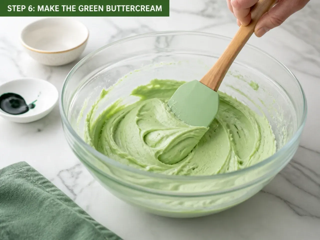 easy dinosaur cake — step 6: make the green buttercream