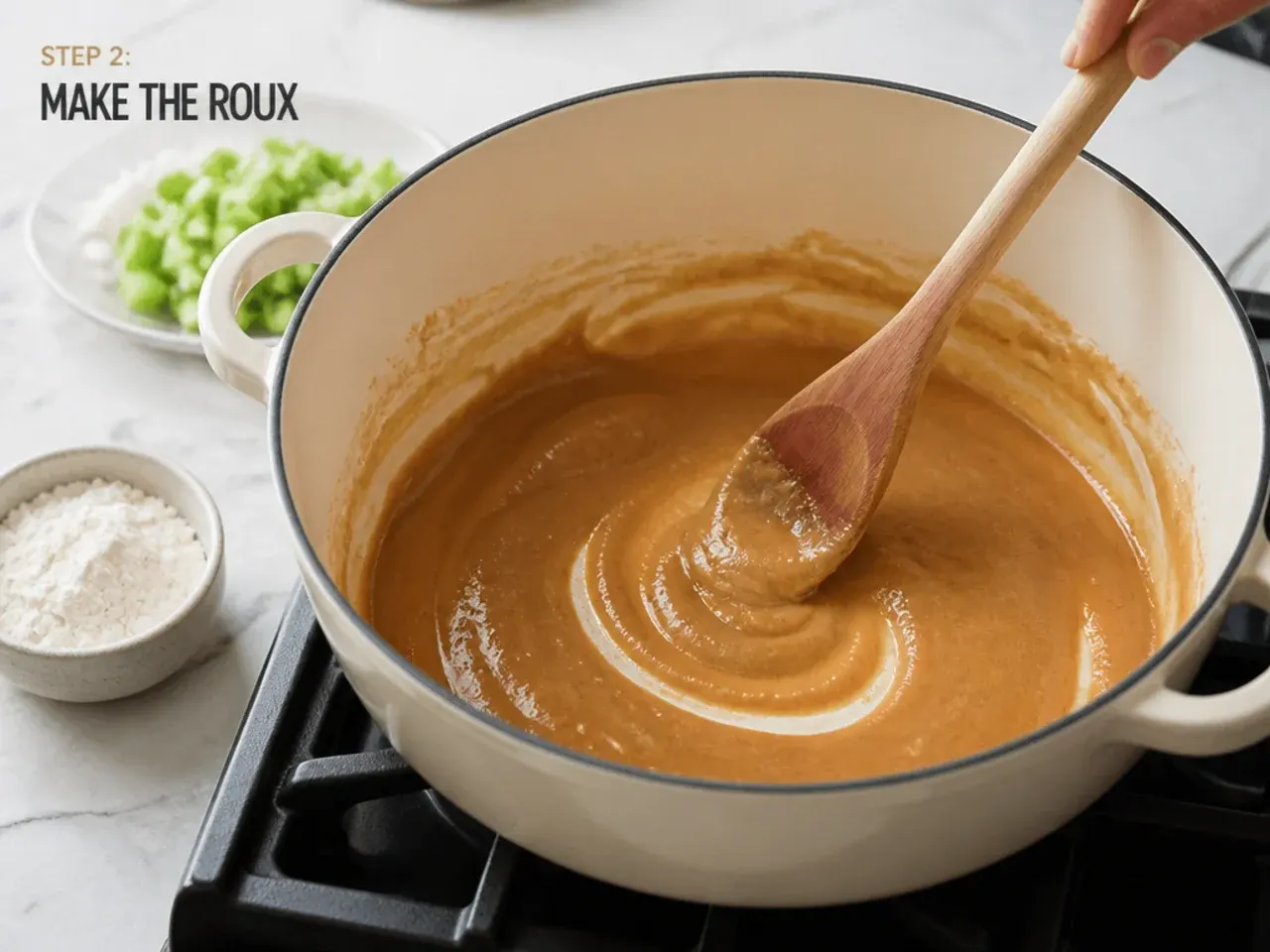 easy gumbo recipe — step 2: make the roux