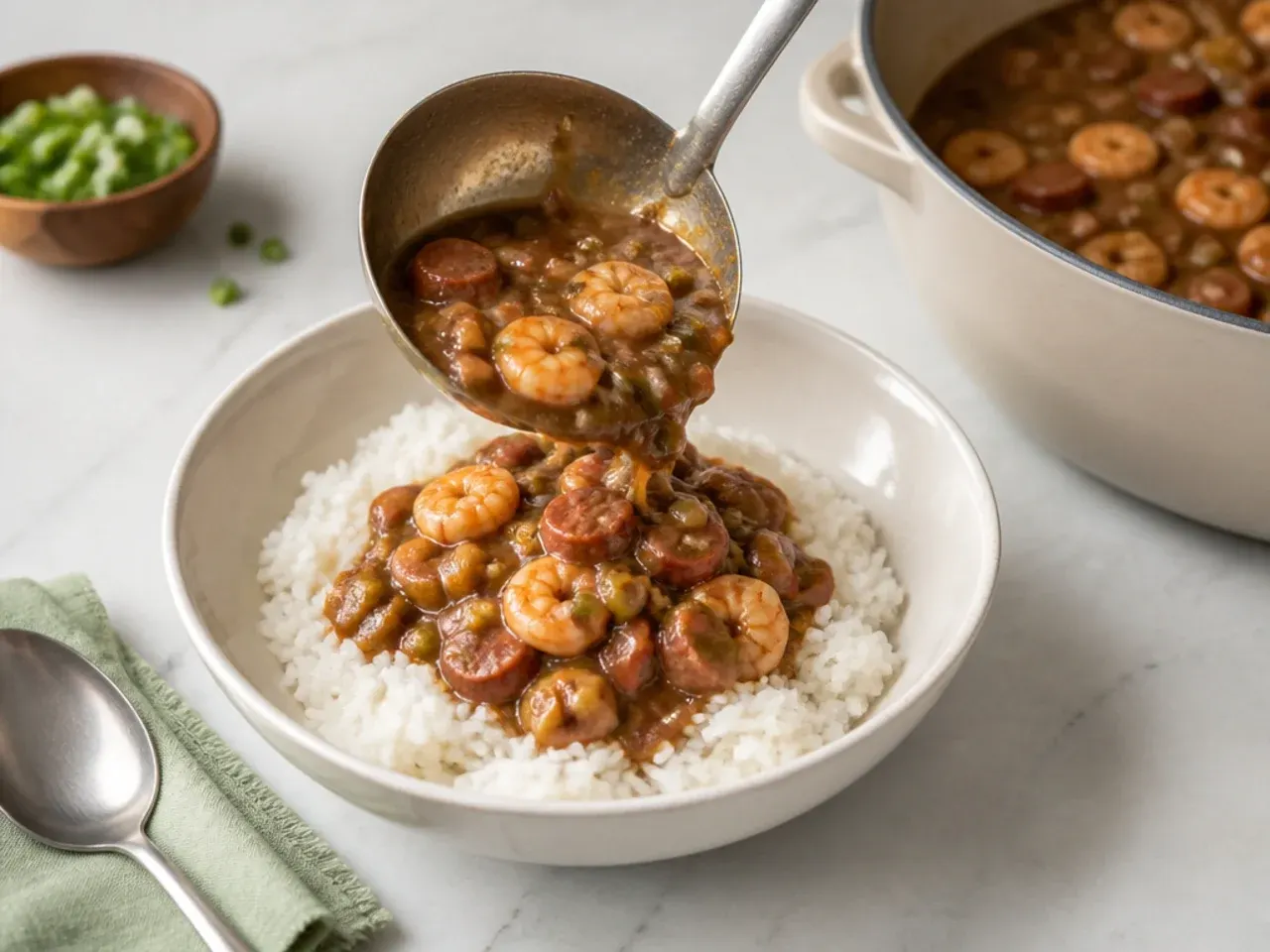 easy gumbo recipe — step 7: serve over rice