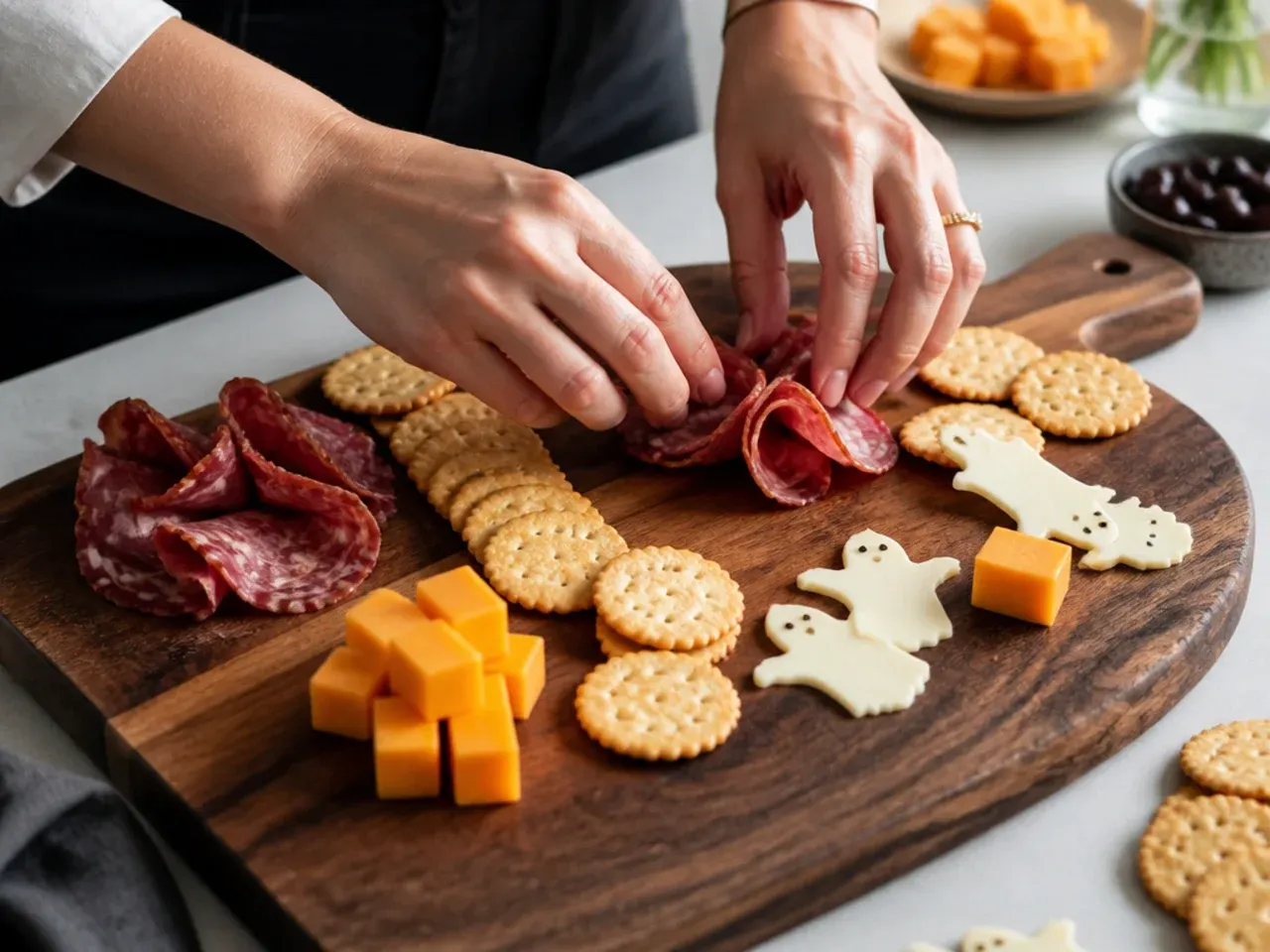 easy halloween charcuterie board recipe step 1