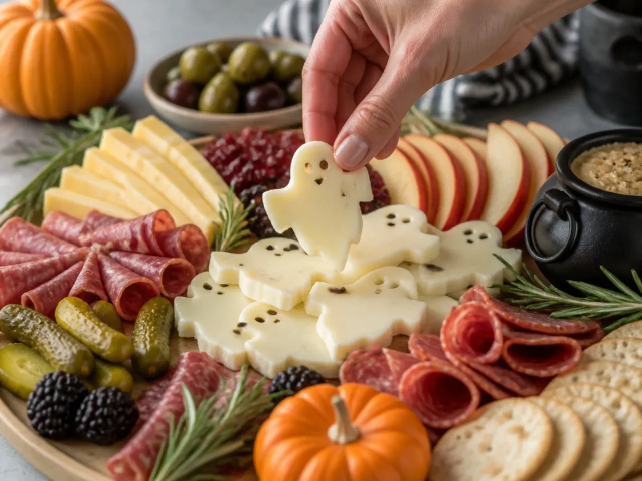 easy halloween charcuterie board recipe step 3