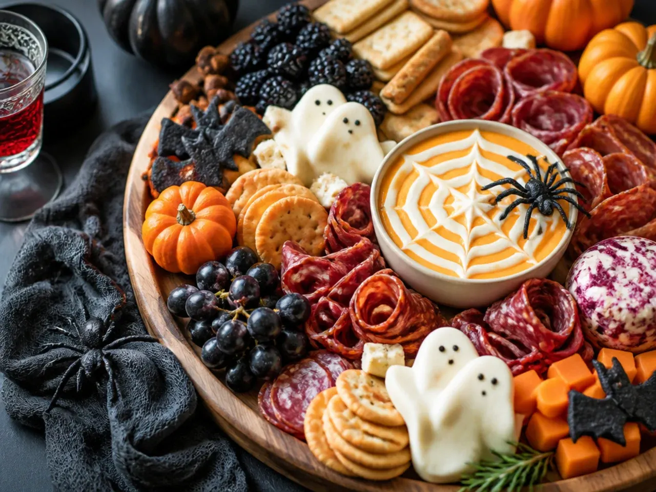 Quick Halloween charcuterie board assembled in under ten minutes
