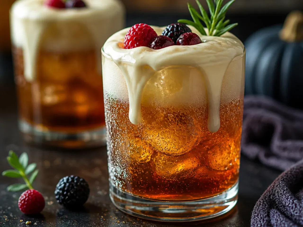 Butterbeer-style cream soda topped with a thick butterscotch foam layer