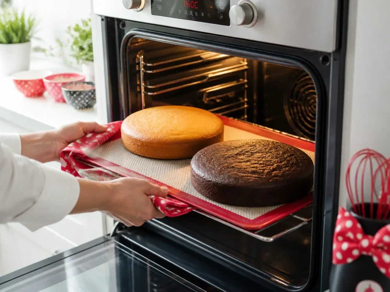 easy minnie mouse cake — step 5: bake the layers