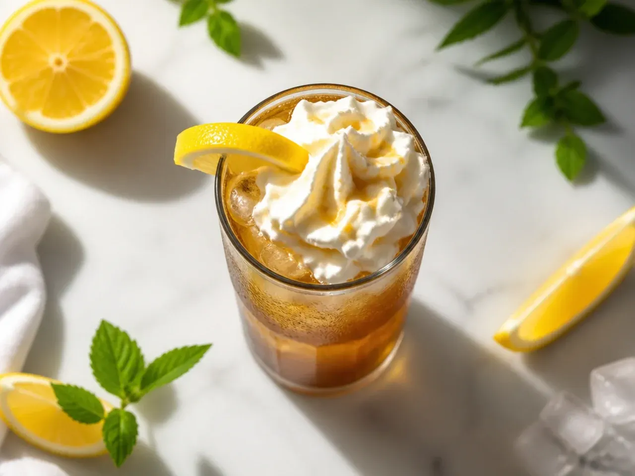 Classic Arnold Palmer iced tea and lemonade in a mason jar